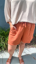 Load image into Gallery viewer, Frayed Hem Drawstring Waist Linen Shorts
